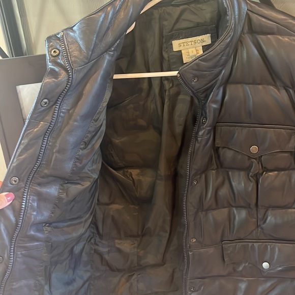 Stetsons Leather Down Jacket - Picture 5 of 6